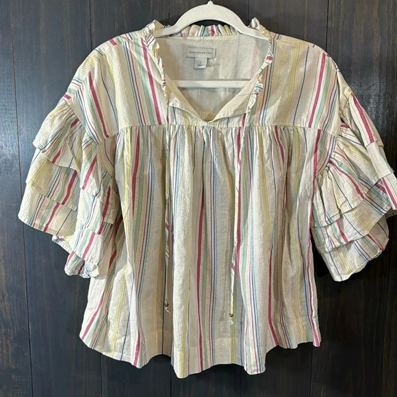 Peyton & Parker Striped Knit Top, Size L - Picture 1 of 4
